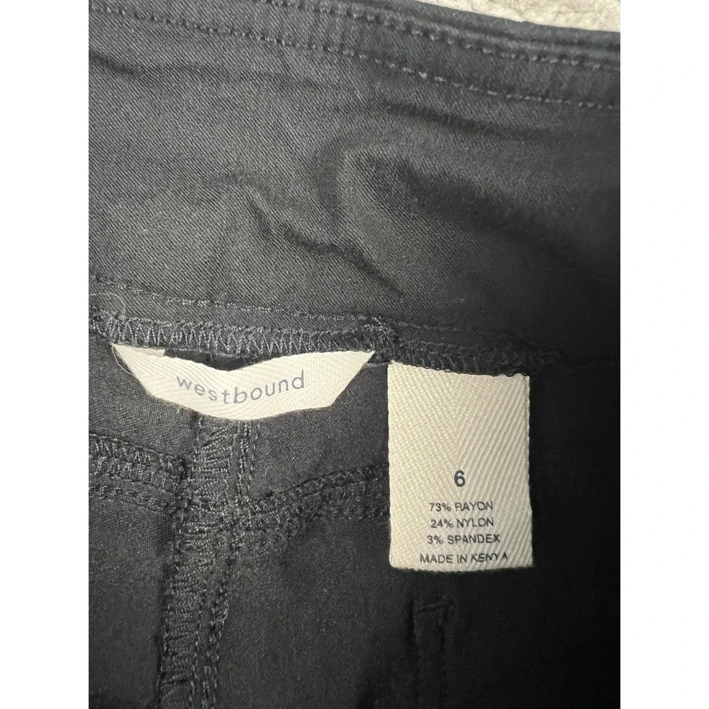 Westbound Bermuda Shorts Womens 6 Black Pull On Stretch‎ Zipper Accent Mid Rise